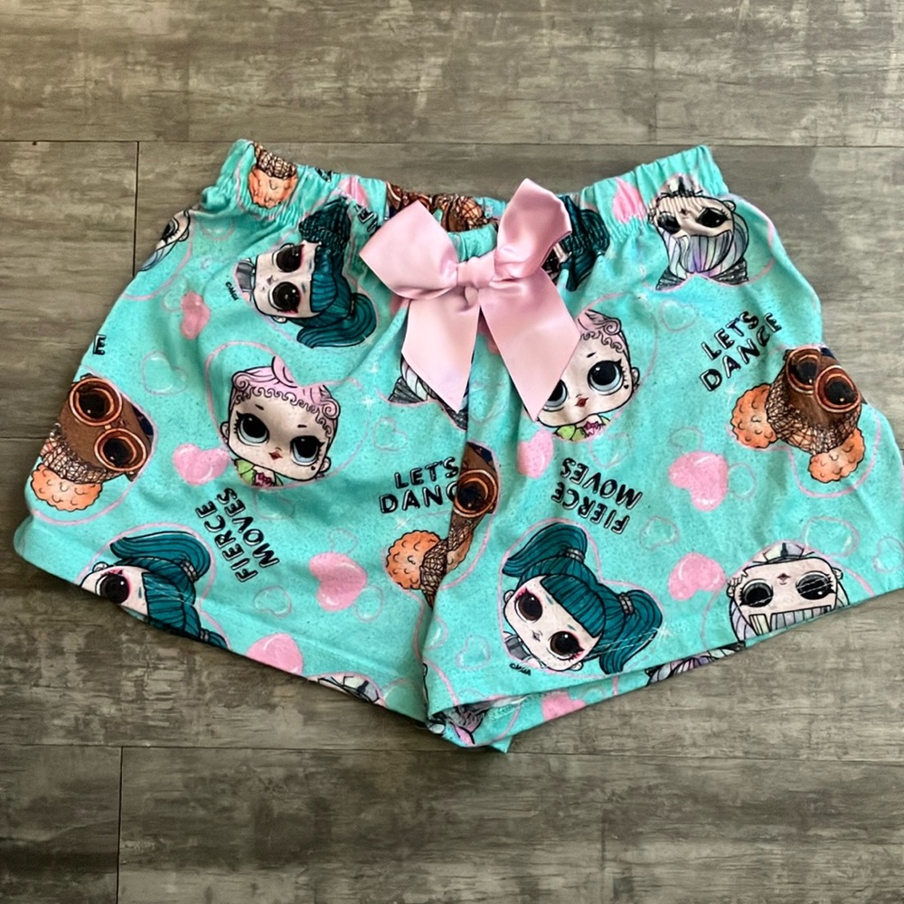 L.O.L. Surprise! Blue and Pink Pajama Bottoms with Cartoon Print